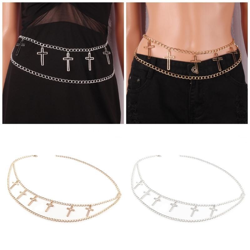 Women Formal Event Wear - 39BD Sabuk Rantai Pesona Silang Metalik