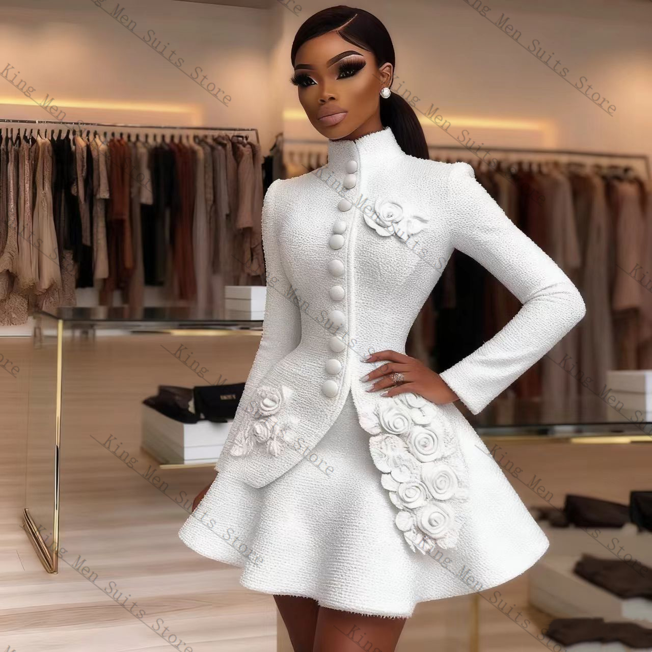 Women Formal Wear Coat - Setelan Jas Wanita Mewah Warna Putih