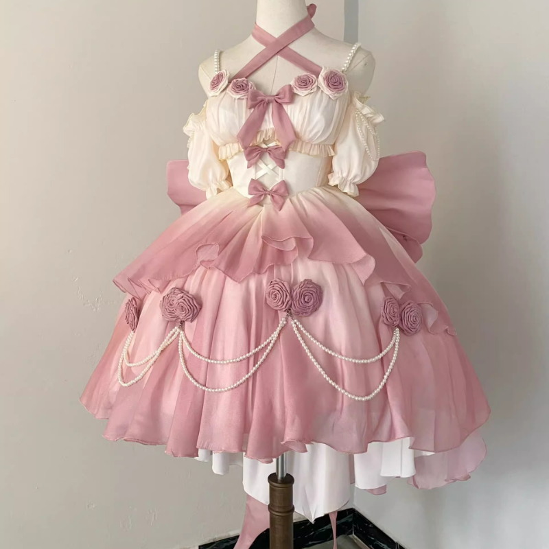 Victorian Women'S Formal Wear - Gaun Lolita Victoria Retro gaun bunga