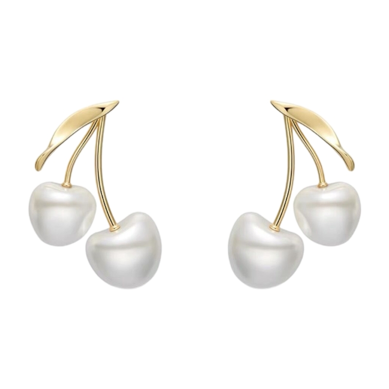 Women Formal Event Wear - Perhiasan Telinga Mutiara Ceri Mekar Anting
