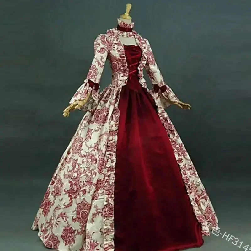 Victorian Women'S Formal Wear - Gaun Renda Bunga Gothic Ukuran Besar
