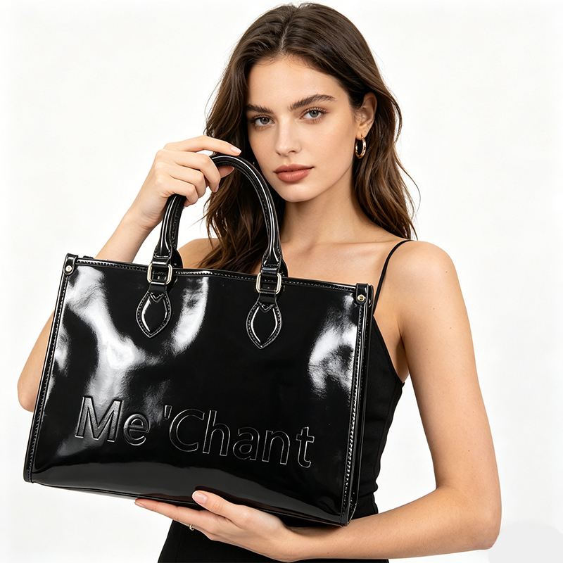 Tas Tote Kulit PU Hitam Mengki - Shoulder Bag Structured ulasan dan harga