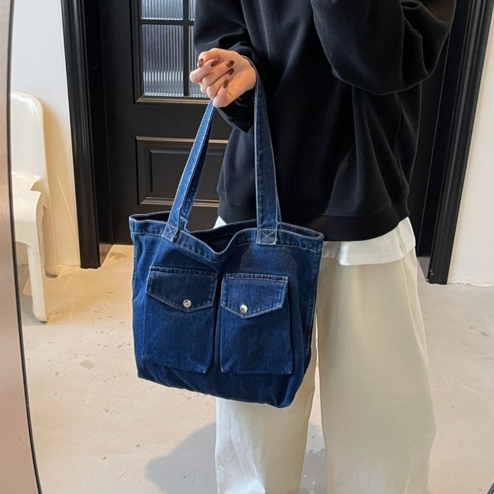 Tas Bahu Denim Kapasitas Besar - Shoulder Bag Structured ulasan dan harga