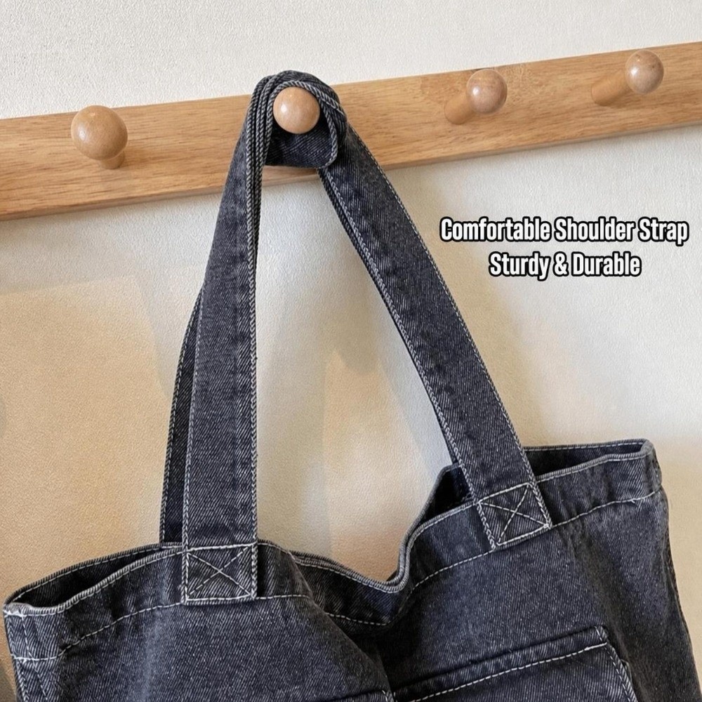 Tas Bahu Denim Kapasitas Besar - Shoulder Bag Structured ulasan dan harga