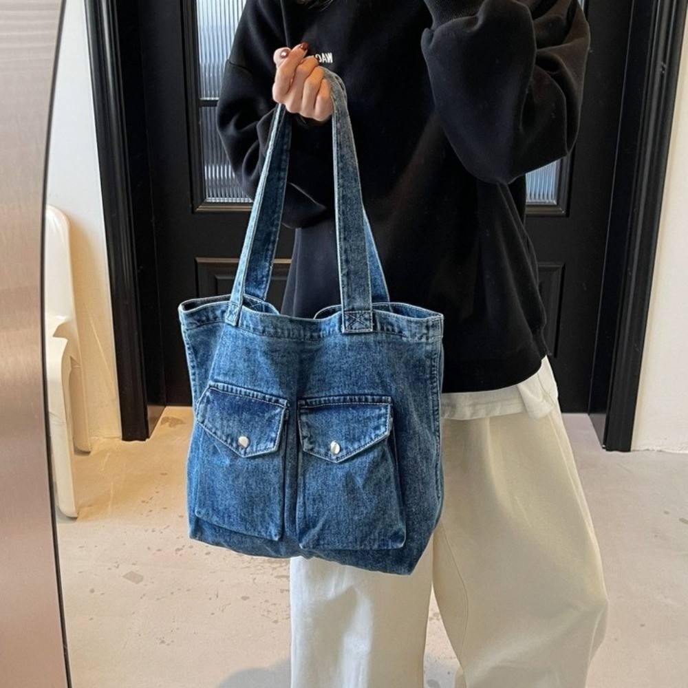 Tas Bahu Denim Kapasitas Besar - Shoulder Bag Structured ulasan dan harga