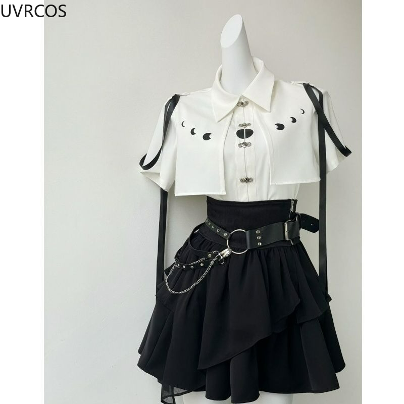 Y2k Kemeja Gotik Antik Wanita  - Japanese Women Formal Wear ulasan dan harga