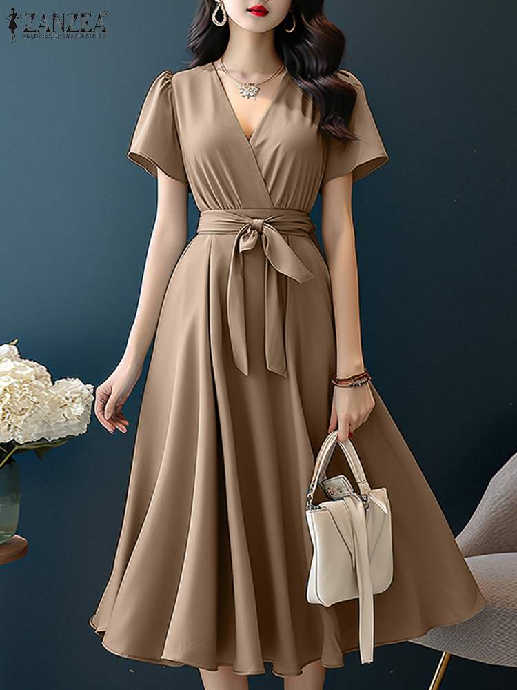 ZANZEA 2024 elegan lengan pend - Women Formal Wear Zara ulasan dan harga