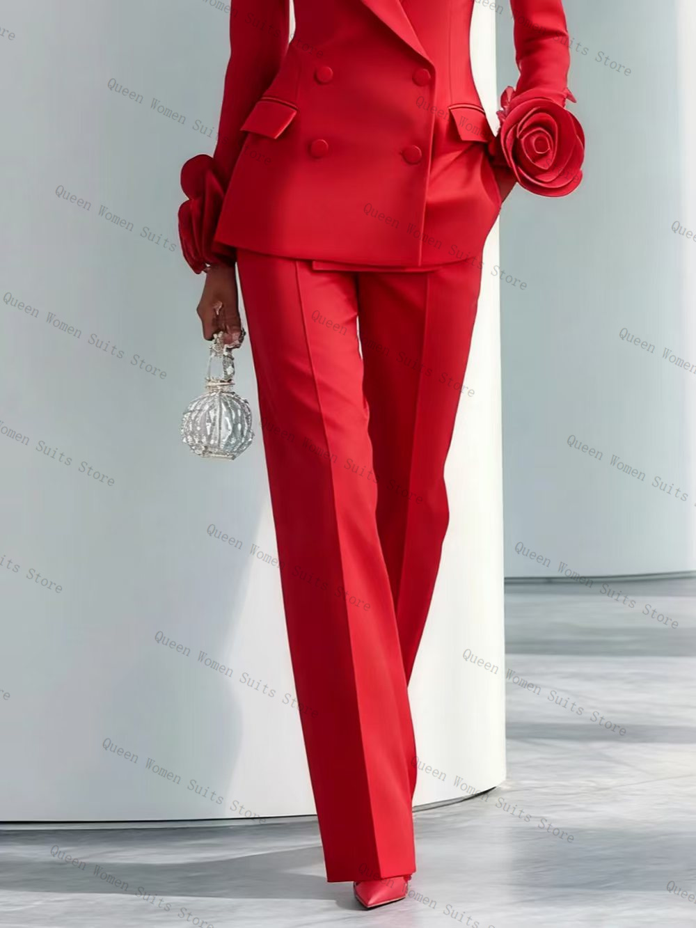 Setelan Jas Wanita Merah Mewah - Women Formal Wear Coat ulasan dan harga