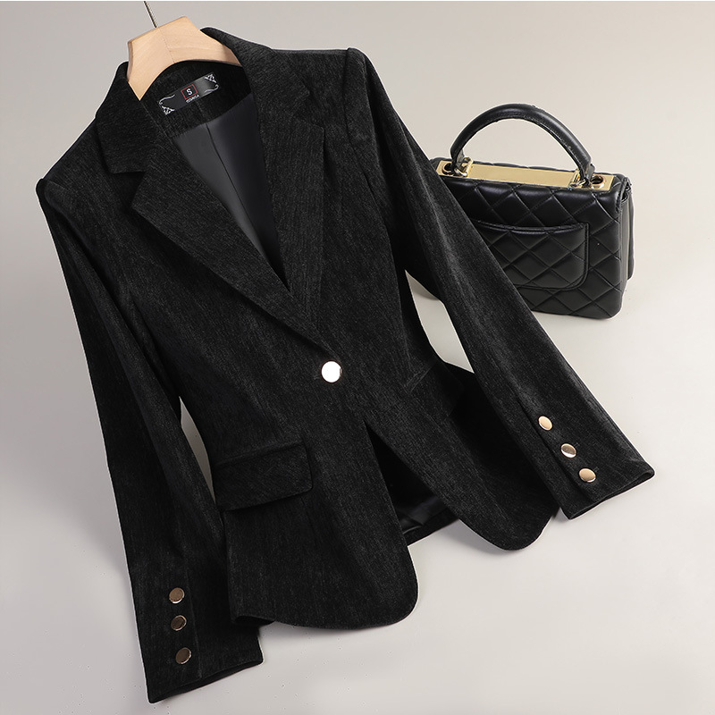 Blazer Beludru Emas Kuning Wan - Women Formal Wear Coat ulasan dan harga