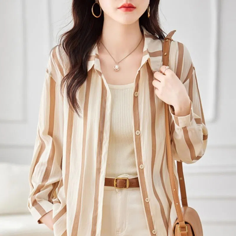 Aprikot kemeja lengan panjang  - Women'S Formal Evening Wear Tops ulasan dan harga
