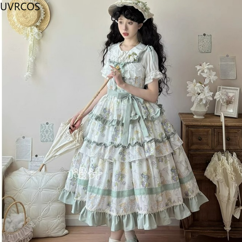 Gaun Putri Busur Ruffle Gambar - Victorian Women'S Formal Wear ulasan dan harga