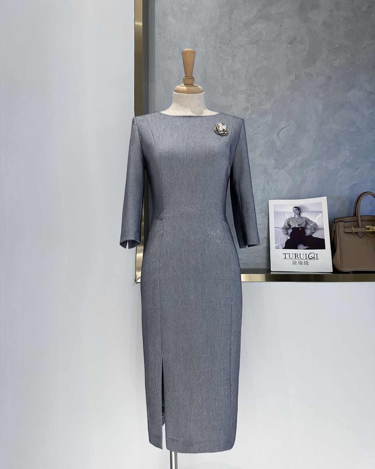Setelan Jas Wanita Peplum Abu- - Women Formal Wear For Conference ulasan dan harga